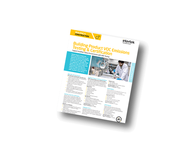 Building Product VOC Emissions Testing & Certification | Fact Sheet